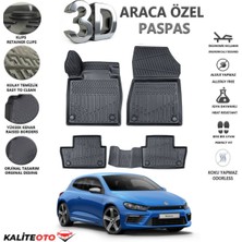 Volkswagen Scirocco 2010 Model Tam Uyumlu Kokusuz 3D Havuzlu Paspas