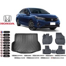 Honda City 2023 Model Bagaj Havuzu Araca Özel Siyah Extra Havuzlu Paspas Takımı