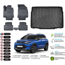 Citroen C3 Aircross 2025 Model Alt Kademe Esnek Bagaj Havuzu Araca Özel Siyah Paspas Takımı