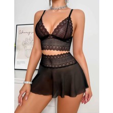 Iabel Kadın Fantazi Gecelik Etekli Sutyen Takımı