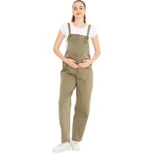 Luvmabelly MYRA6153 Pamuklu Kot Salopet Normal Kesim Hamile Tulum Modeli ile Şık Görünüm