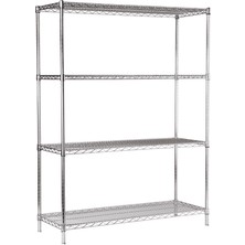 4 Katlı Paslanmaz Krom Tel Raf, Otel Rafı, Soğuk Oda Rafı