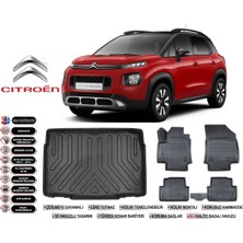 Citroen C3 Aircross 2020 Model Alt Kademe Bagaj Havuzu Araca Özel Siyah Extra Havuzlu Paspas Takımı
