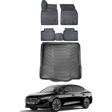 Ford Focus 5 Sedan 2022 Model Tamir Kitli Bagaj Havuzu Araca Özel Siyah Paspas Takımı