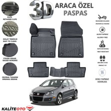 Volkswagen Golf 5 2007 Model Tam Uyumlu Kokusuz 3D Havuzlu Paspas