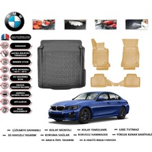 Bmw 3 Serisi G20 2021 Model Bagaj Havuzu(Paspası)+Araca Özel Bej Paspas Takımı Flex