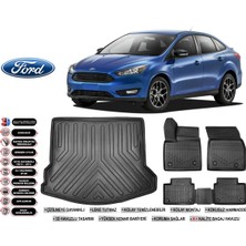 Ford Focus 3 Sedan 2013 Model Bagaj Havuzu Araca Özel Siyah Ekstra Havuzlu Paspas Takımı