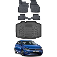 Volkswagen Polo Impression 2019 Model Bagaj Havuzu Araca Özel Siyah Paspas Takımı