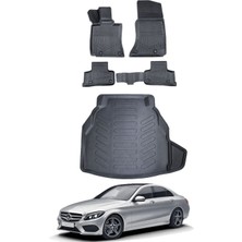 Mercedes C Serisi W205 2021 Model Plastik Bagaj Havuzu Araca Özel Siyah Paspas Takımı