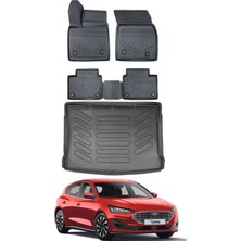 Ford Focus 5 Hatchback 2021 Model Tamir Kitli Bagaj Havuzu Araca Özel Siyah Paspas Takımı