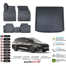 Ford Focus 4 Stw 2019 ve Sonrası 3D Üst Bagaj Havuzu+3d Araca Özel Paspas Takımı Birebir Uyumlu