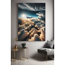 Özkacar Group Gökyüzü Uçak Ev Duvar Salon Güzelli̇k Salonu Ofi̇s Dükkan Dekarasyon Kanvas Tablo