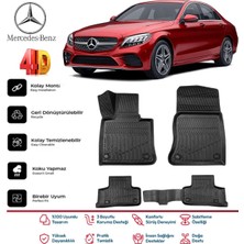 Mercedes C Serisi W205 2014-2021 4.5d Plus Havuzlu Siyah Paspas Takımı Kauçuk