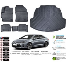Toyota Corolla 2020 Model Esnek Bagaj Havuzu Araca Özel Siyah Paspas Takımı