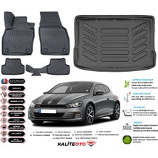 Volkswagen Scirocco 2015 Model Esnek Bagaj Havuzu Araca Özel Siyah Paspas Takımı