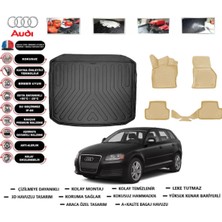Audi A3 Hb 2015 Model Bagaj Havuzu(Paspası)+Araca Özel Bej Paspas Takımı Flex