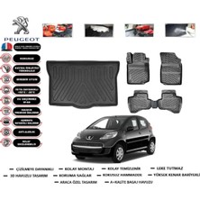 Peugeot 107 2009 Model Bagaj Havuzu Araca Özel Paspas Takımı Prrox
