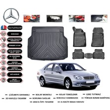 Mercedes C Serisi W203 2005 Model Bagaj Havuzu Araca Özel Paspas Takımı Kauçuk