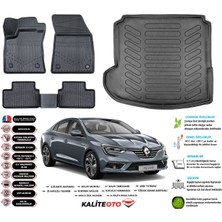 Megane 4 Sedan 2016 Sonrası Sol Kulaklı Bagaj Havuzu+3d Araca Özel Paspas Takımı Birebir Uyumlu