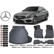 Mercedes C Serisi W205 2017 Model Plastik Bagaj Havuzu Araca Özel Siyah Extra Havuzlu Paspas Takımı