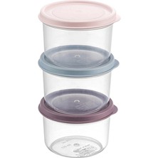 Çok Amaçlı 3'lü Mini Yuvarlak Saklama Kabı 175 ml