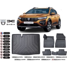 Dacia Sandero 2021 Model Bagaj Havuzu Araca Özel Siyah Extra Havuzlu Paspas Takımı