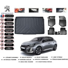 Peugeot 208 2023 Model Bagaj Havuzu Araca Özel Paspas Takımı Flex