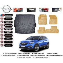Opel Grandland 2017 Model Üst Bagaj Havuzu(Paspası)+Araca Özel Bej Paspas Takımı Flex