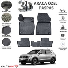 Volkswagen T-Cross 2024 Model Tam Uyumlu Kokusuz 3D Havuzlu Paspas