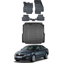 Skoda Octavia 2019 Model Bagaj Havuzu Araca Özel Siyah Paspas Takımı