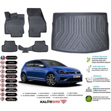 Volkswagen Golf 7 2016 Model Esnek Bagaj Havuzu Araca Özel Siyah Paspas Takımı