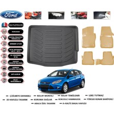 Ford Focus 3 Hb 2011 Model Bagaj Havuzu(Paspası)+Araca Özel Bej Paspas Takımı Flex