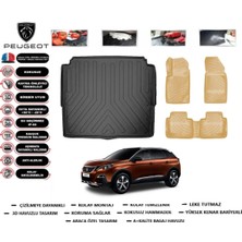 Peugeot 3008 2017 Model Alt Bagaj Havuzu(Paspası)+Araca Özel Bej Paspas Takımı Flex