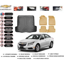Chevrolet Cruze Sedan Çift Kulak 2014 Model Bagaj Havuzu(Paspası)+Araca Özel Bej Paspas Takımı Flex