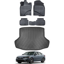 Honda Civic 2024 Model Bagaj Havuzu Araca Özel Siyah Paspas Takımı