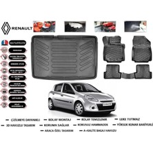 Renault Clio 3 Hb 2006 Model Kancasız Bagaj Havuzu Araca Özel Paspas Takımı Flex