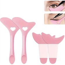 4'lü Göz Makyajı Yardımcı Seti | Eyeliner & Kaş Şablon Aparatı | Çok Fonksiyonlu Göz Makyajı Aracı