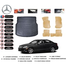 Mercedes C Serisi W204 2008 Model Rampalı Bagaj Havuzu(Paspası)+Araca Özel Bej Paspas Takımı Flex