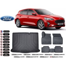 Ford Focus 5 Hatchback 2023 Model Stepneli Bagaj Havuzu Araca Özel Siyah Extra Havuzlu Paspas Takımı