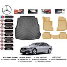 Mercedes C Serisi W206 2022 Model Bagaj Havuzu(Paspası)+Araca Özel Bej Paspas Takımı Flex