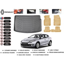 Renault Megane 3 Hb 2011 Model Bagaj Havuzu(Paspası)+Araca Özel Bej Paspas Takımı Flex