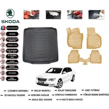 Skoda Super B 2014 Model Bagaj Havuzu(Paspası)+Araca Özel Bej Paspas Takımı Flex