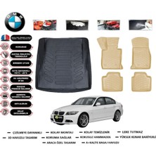 Bmw 3 Serisi E90 2012 Model Bagaj Havuzu(Paspası)+Araca Özel Bej Paspas Takımı Flex