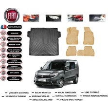 Fiat Doblo 2018 Model Bagaj Havuzu(Paspası)+Araca Özel Bej Paspas Takımı Flex