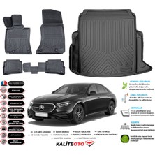 Mercedes E Serisi W214 2023 Sonrası 3D Bagaj Havuzu+3d Araca Özel Paspas Takımı Birebir Uyumlu