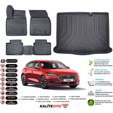 Ford Focus 4 Hb Stepneli 2018 Sonrası 3D Bagaj Havuzu+3d Araca Özel Paspas Takımı Birebir Uyumlu