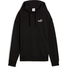 Puma Essentials Small No.1 Logo Kadın Siyah Kapüşonlu Sweatshirt