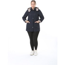 Baharlık Kapüşonlu Kapitone Mont Içi Ekoseli Kapitone Mont Büyük Beden Mont, Su Itici Mont, Lacivert