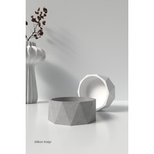 Geometrik Beton Saksı ve Mumluk Silikon Kalıp K16 -  Beton Mumluk Silikon Kalıp  12 x 5 cm