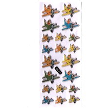 Sticker Kabartmalı Sticker Defter, Planlayıcı Etiket (CB573) 16X7 Cm- Renkli Uçak Pilot